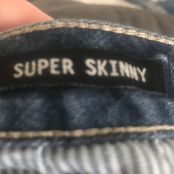 Bullhead dark wash stretch super skinny jeans in juniors 7 - Picture 5 of 6